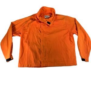 Tyndale FR Full Zip / Snap Cover Shirt Men L Safety Orange Union Made USA Smock
